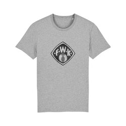Shirt grau Logo schwarz L