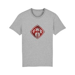 Shirt grau Logo rot M