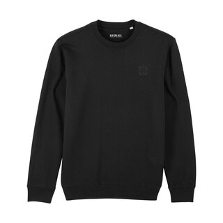 Sweater schwarz Lederpatch