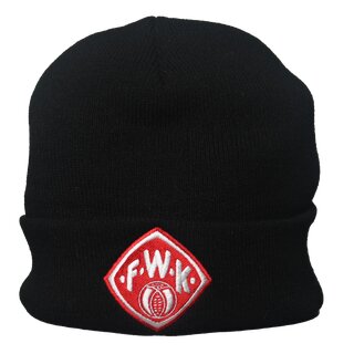 Mütze schwarz  Logo rot/weiß